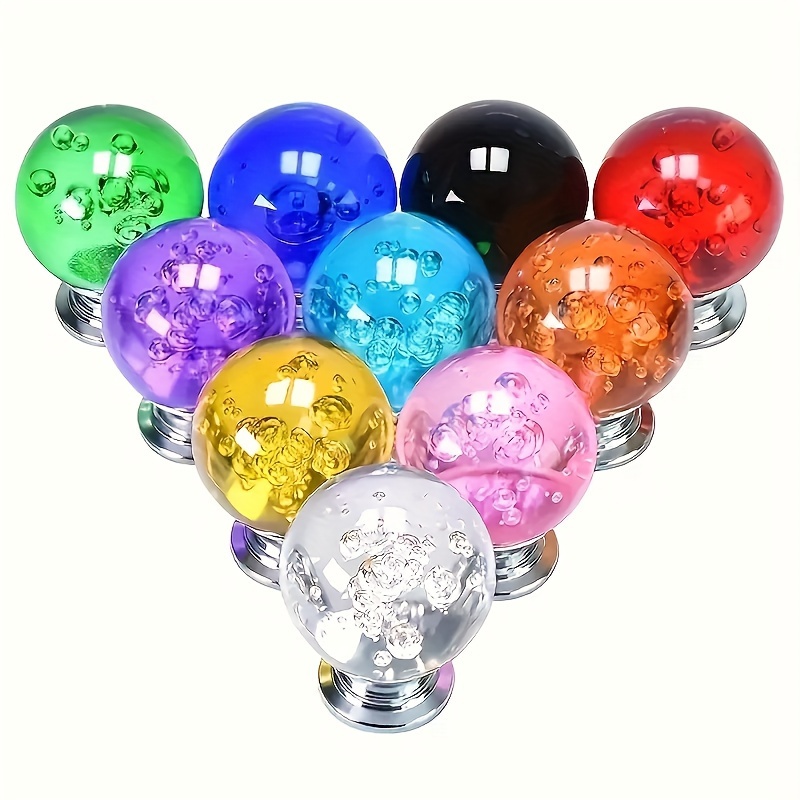

10pcs Round Shape Crystal Glass Cabinet Knobs With Screws Drawer Knob Pull Handle Used For Kitchen, Dresser, Door, Cupboard
