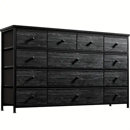 dresser for bedroom with 12 drawers dressers & chests of drawers black dresser for bedroom, fabric dresser, black, 12" d x 41" w x 44" h - furniture - Temu dresser for bedroom with 12 drawers dressers & chests of drawers black dresser for bedroom, fabric dresser, black, 12" d x 41" w x 44" h - furniture - Temu