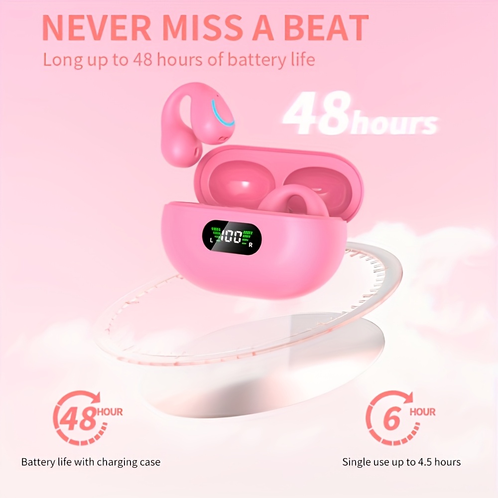 Truly Open Wireless Earbuds (Wireless 5.4 TWS), Experience 360° Ambient Awareness & All-Day Comfort. Secure Open-Ear Fit for Sports/fitness. Advanced ENC Delivers Crystal-Clear Calls. Intuitive Touch Control. LED Digital Charging Box with Real-Time Power + Long Standby. Hi-Fi Sound for Music/gaming/calls. Wireless 5.4 Ensures Ultra-Stable Low-Latency on IOS/Android. Perfect for Travel, Business Commutes, Outdoor Adventures, and Focus Sessions. Engineered for Active Lifestyles., High 11 Truly Open Wireless Earbuds (Wireless 5.4 TWS), Experience 360° Ambient Awareness & All-Day Comfort. Secure Open-Ear Fit for Sports/fitness. Advanced ENC Delivers Crystal-Clear Calls. Intuitive Touch Control. LED Digital Charging Box with Real-Time Power + Long Standby. Hi-Fi Sound for Music/gaming/calls. Wireless 5.4 Ensures Ultra-Stable Low-Latency on IOS/Android. Perfect for Travel, Business Commutes, Outdoor Adventures, and Focus Sessions. Engineered for Active Lifestyles., High - Image 11