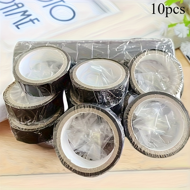 TEMU 10 Rolls Of Black Tape - High-temperature Resistant, Flame-retardant, Waterproof Insulating Tape, Suitable For Indoor And Outdoor Use, Durable