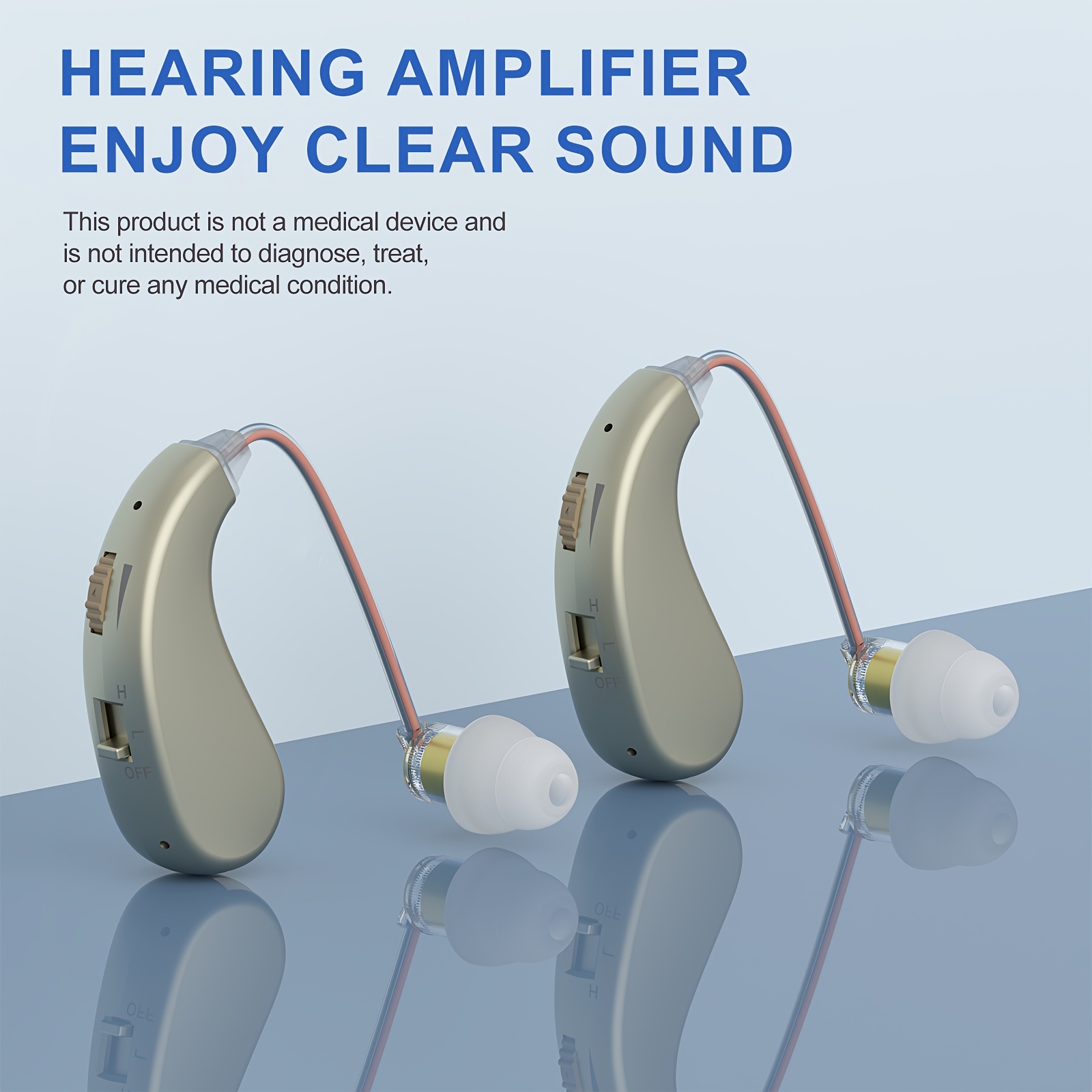 2pcs - Rechargeable Sound Amplifier with Active Noise Cancellation, Adjustable Volume Control, Long-Lasting Battery Life, And Clear Sound Quality, Suitable for Home And Office Use