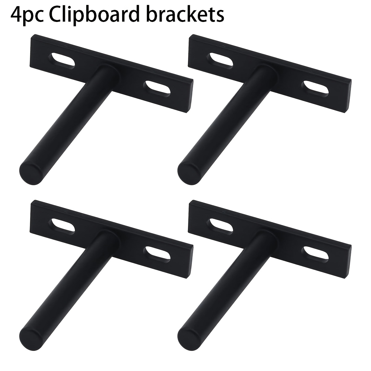 TEMU 4pcs Floating Shelf Bracket, 3-inch Rust-proof Concealed Shelf Support, Heavy-duty Black Concealed Shelf Support Bracket, Suitable For