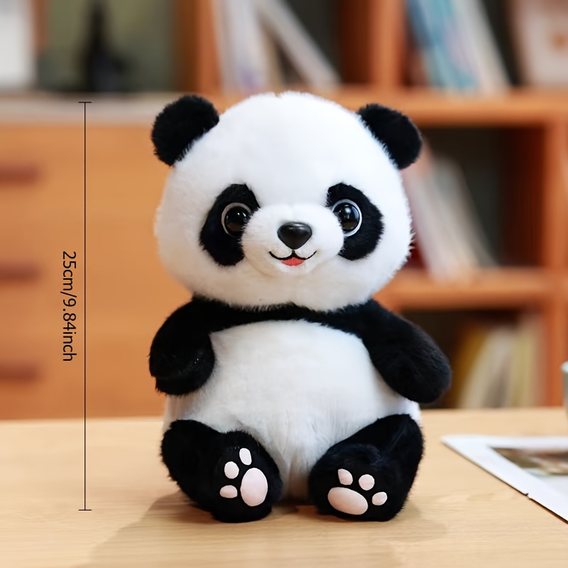 10 inch cute cartoon panda plush toys soft polyester stuffed animals with   eyes black   for   room study birthday party home decor gifts for friends   panda stuffed animal bedroom accent   design comfortable cushion