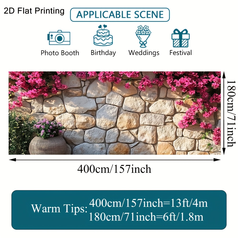 E-shop 2D Flachdruck Blumen Großer Baum Blüten Ziegelmauer Design Garagentor Banner Lebendige Außendekoration Einfache Installation, für