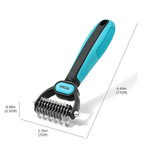 pet detangling grooming comb double sided blade rake multi functional hair comb for dogs and cats removes loose fur stainless steel comb