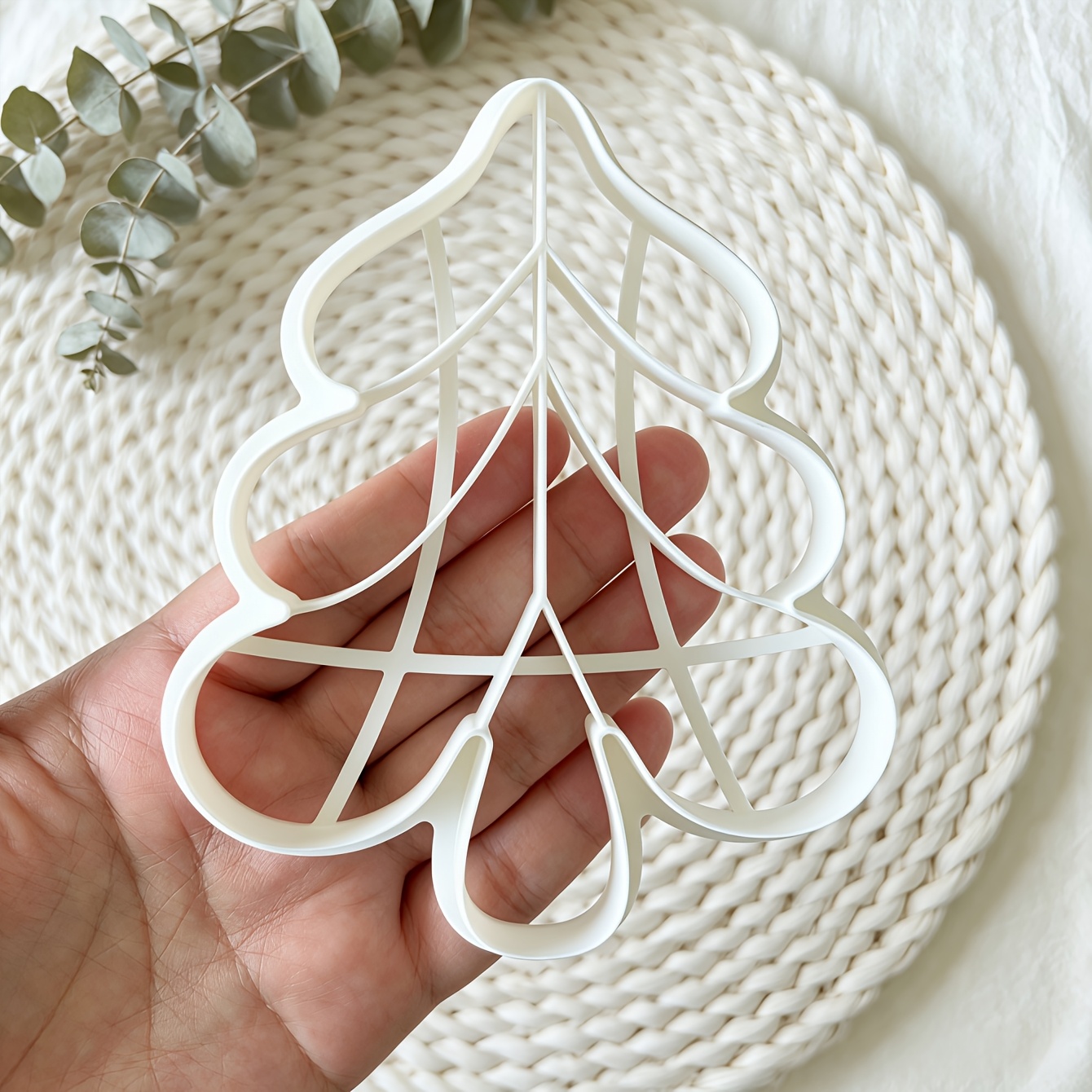 TEMU Coupe-pâte polymère d'arbre de Noël, moule de veines réaliste, outil d'artisanat sur le thème des fêtes pour pâte polymère, plateau à bijoux,