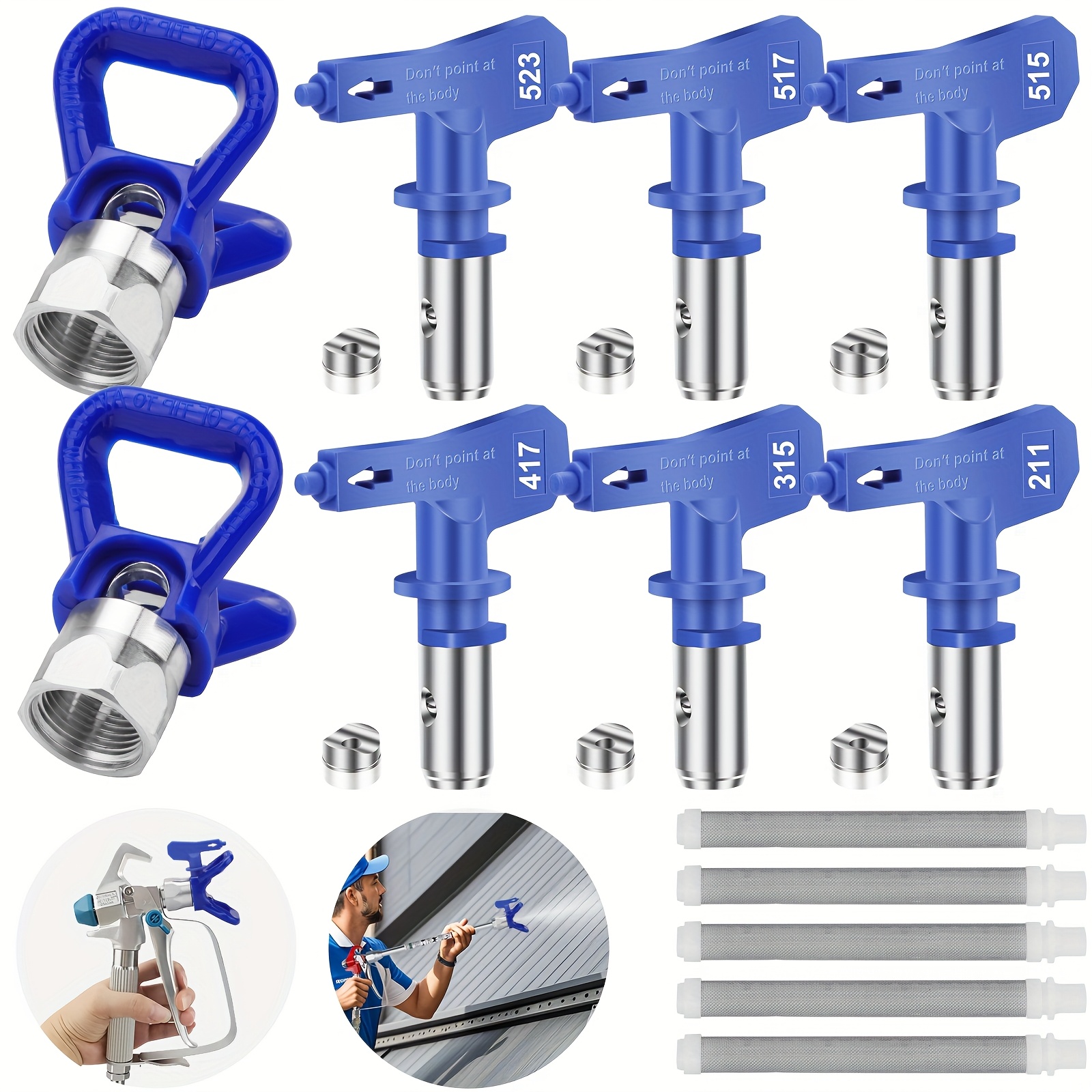 airless paint sprayer nozzle kit   durable nozzle nozzle guard filter compatible with multiple models for cars and walls buildings and fences spraying machine accessory
