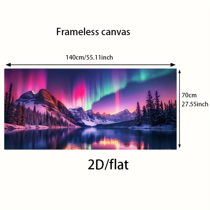 TEMU d'art 2D plat, 2D plat, 2D plat 2D/Plat 1pc 27.55 pouces X 55.11 pouces/ 70Cm X 140Cm Cadre, Peinture sur toile murale moderne en bois pour