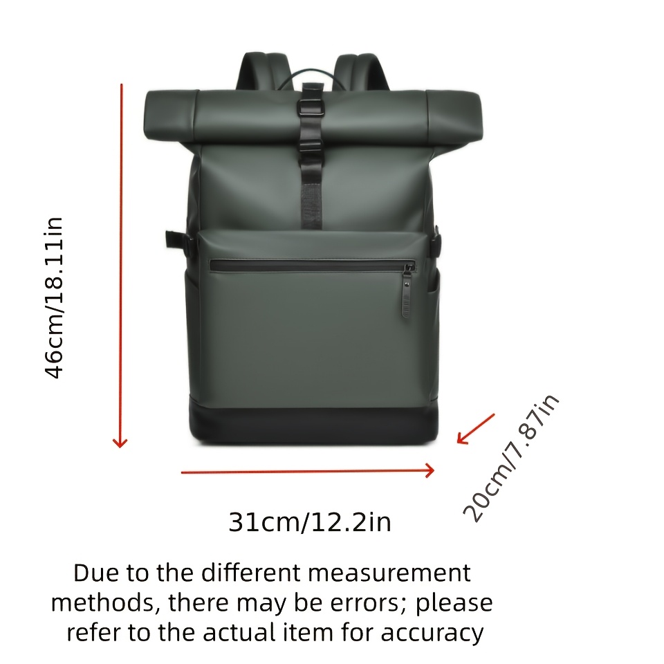 New Functional Style Casual Versatile Single-Shoulder Bag, Large Capacity Solid Color Simple Tote Storage Bag, Business Trip Backpack, Travel Hiking Mountaineering Backpack