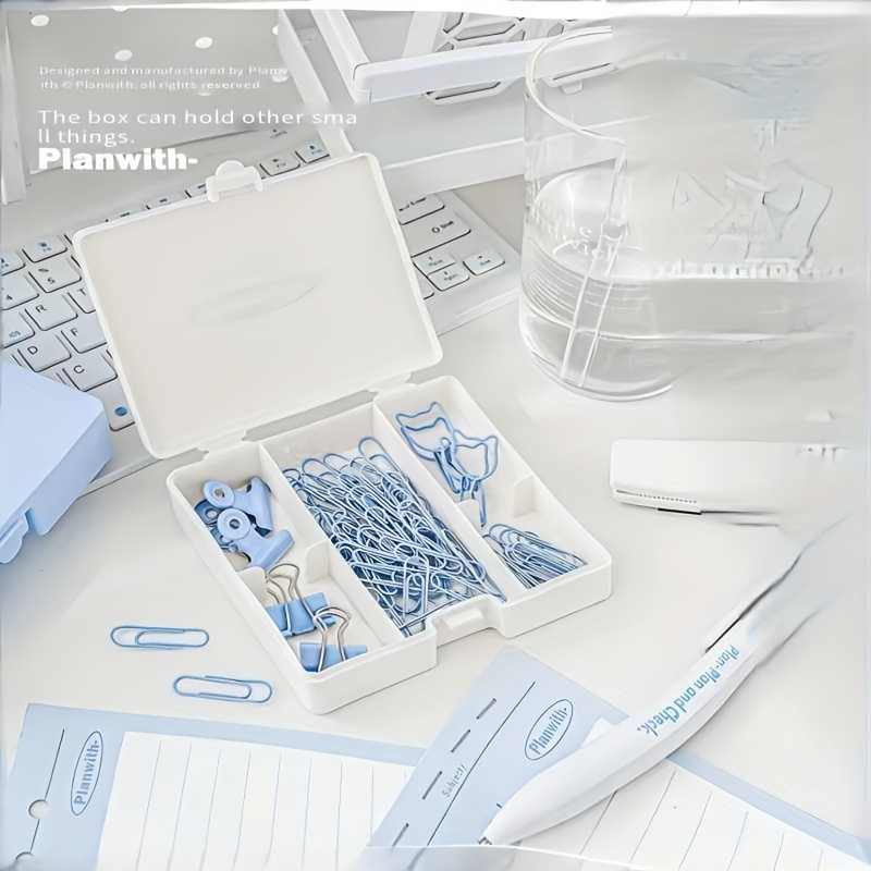 

Planwith Premium Office Tool Kit: Portable Hole Punch & Stapler Set With Efficient Storage Box - High Aesthetic Value