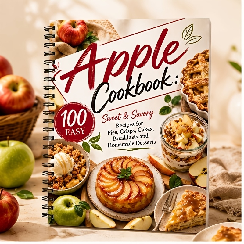 TEMU Livre de cuisine à base de pommes : 100 recettes faciles sucrées et salées pour tartes, grillons, gâteaux, petits-déjeuners et desserts maison