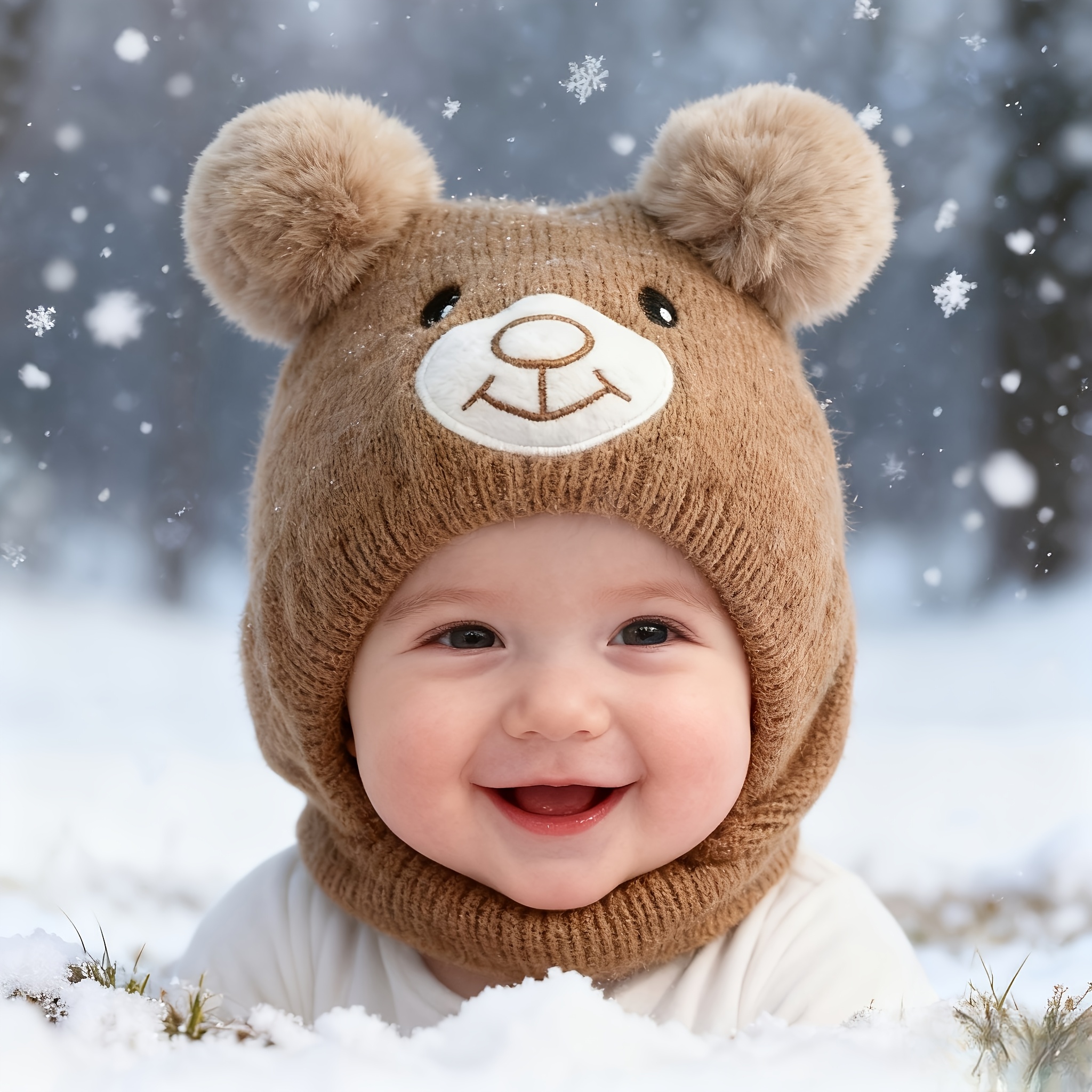 A Cute Children's Hat For Autumn/winter, Suitable For Boys And Girls. This Adorable Cartoon-style Infant Hat Provides And Is For Thanksgiving And Christmas Gifts