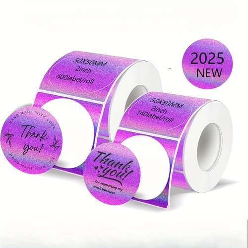 2" Holographic Direct Thermal Labels - Self-Adhesive, For Logo, Gift Cards, Xmas Stickers (2-Pack?)