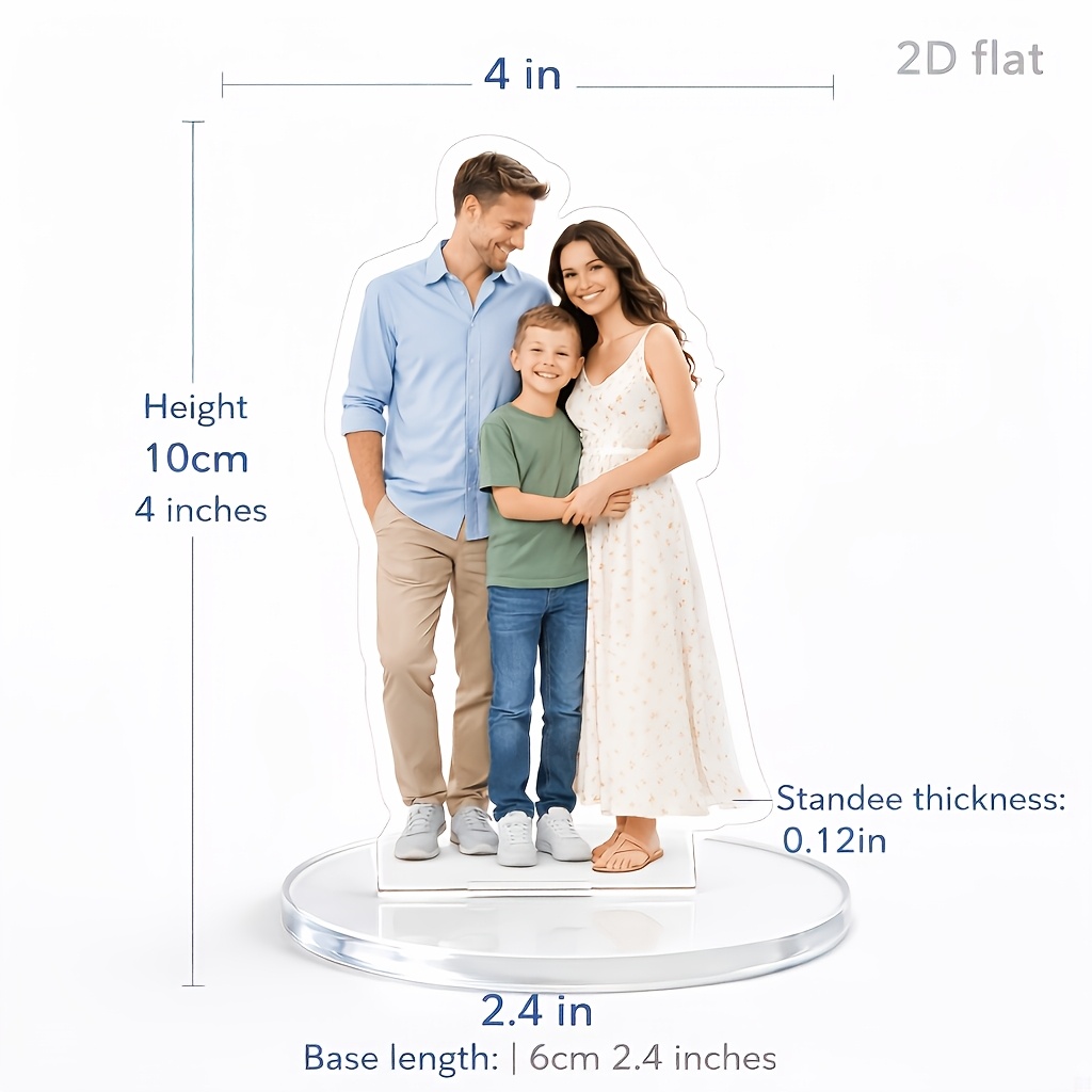 Image of 2d Flat, 2d Flat - Custom 2d Dolls And Photo Statues, Perfect For Family Gifts. Realistic Acrylic Make Ideal Presents For Weddings, Anniversaries, And Mother's Day, 2d Flat