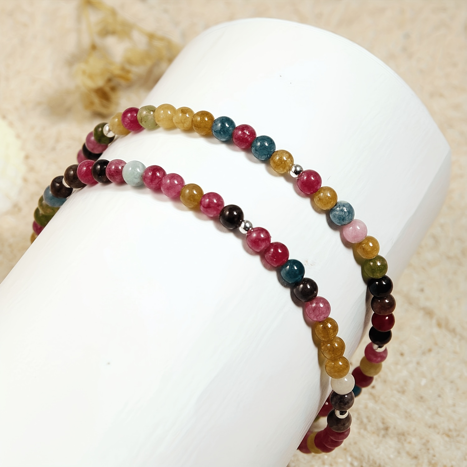 LINEARGEMS Natural Agate Necklace, Bohemian Minimalist Design