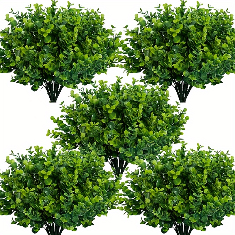 

6-pack Uv-resistant Artificial Boxwood Shrubs - Faux Greenery For Outdoor, Home, Office, Garden, And Wedding Decor - Perfect For Farmhouse, Patio, Backyard, And Celebrations - Container Not Included