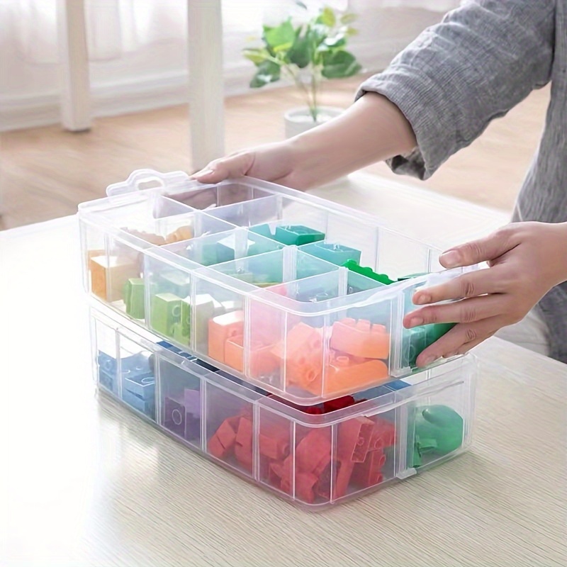 

Organisateur de Rangement Transparent Polyvalent - Étanche, Boîte à de Construction et Accessoires Multicouches avec Compartiments Détachables et Fermeture à Fermoir Sécurisé