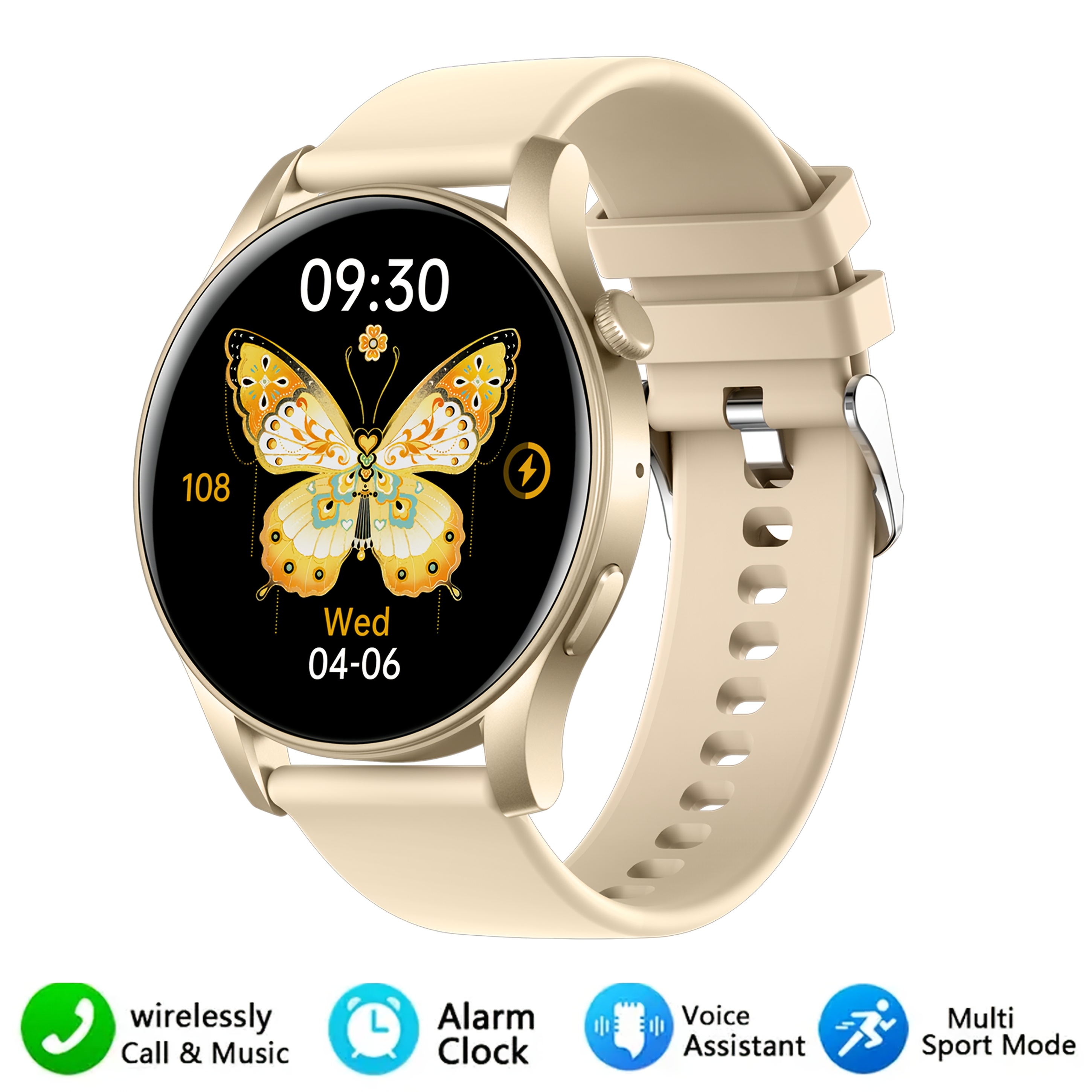 3.63 cm 360*360 HD Screen Smart Watch 280mAh Battery Outdoor Sports And Fitness Message Push Music Control Weather Display Wireless Call Unisex Smart Watch 2024 New, Workout Companion, Activity Monitor, Modern Wearable, Sleek Smartwatch, Longlasting