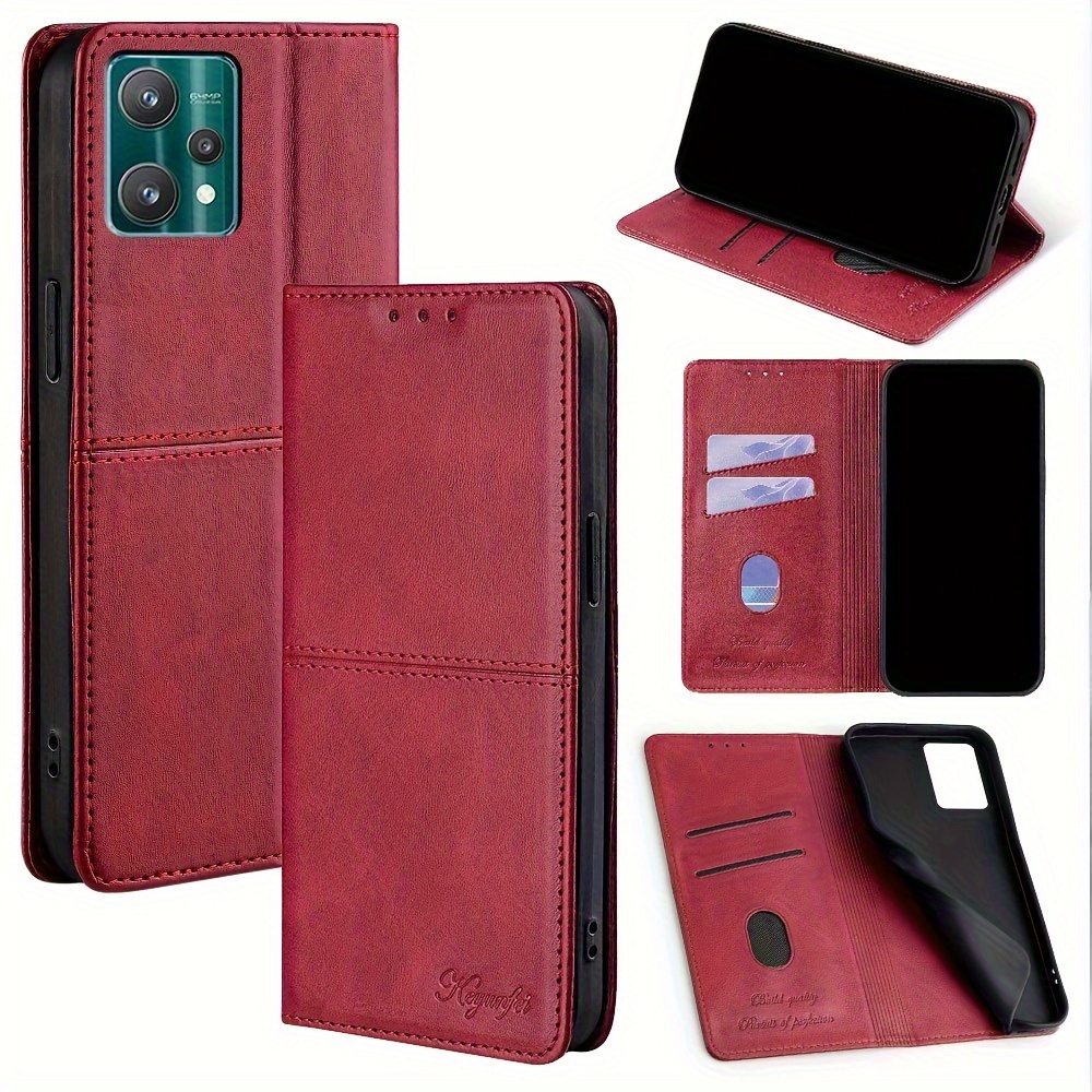 

Retro Wallet Flip Cover Phone Case With Card Slot For Realme 8 8 Pro 8i 50 9 Pro 5g 12 Pro+5g 12 5g C12 C53 4g C65 4g C67 4g V13 5g Pro 5g