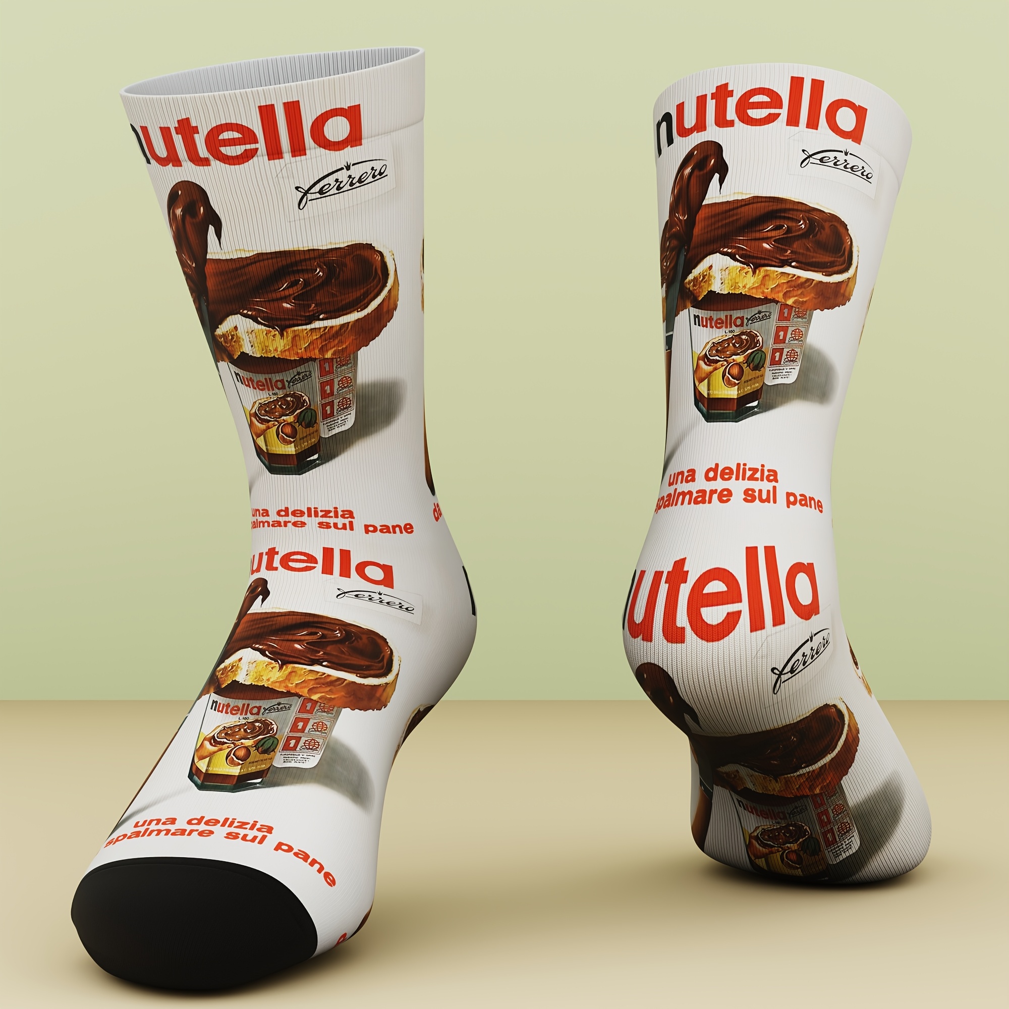 TEMU 1 Pair Of Unisex Socks, Creative Pattern, Fashionable, Comfortable And Breathable, Suitable For Casual Outdoor Sports, , Made Of Bamboo Fiber,
