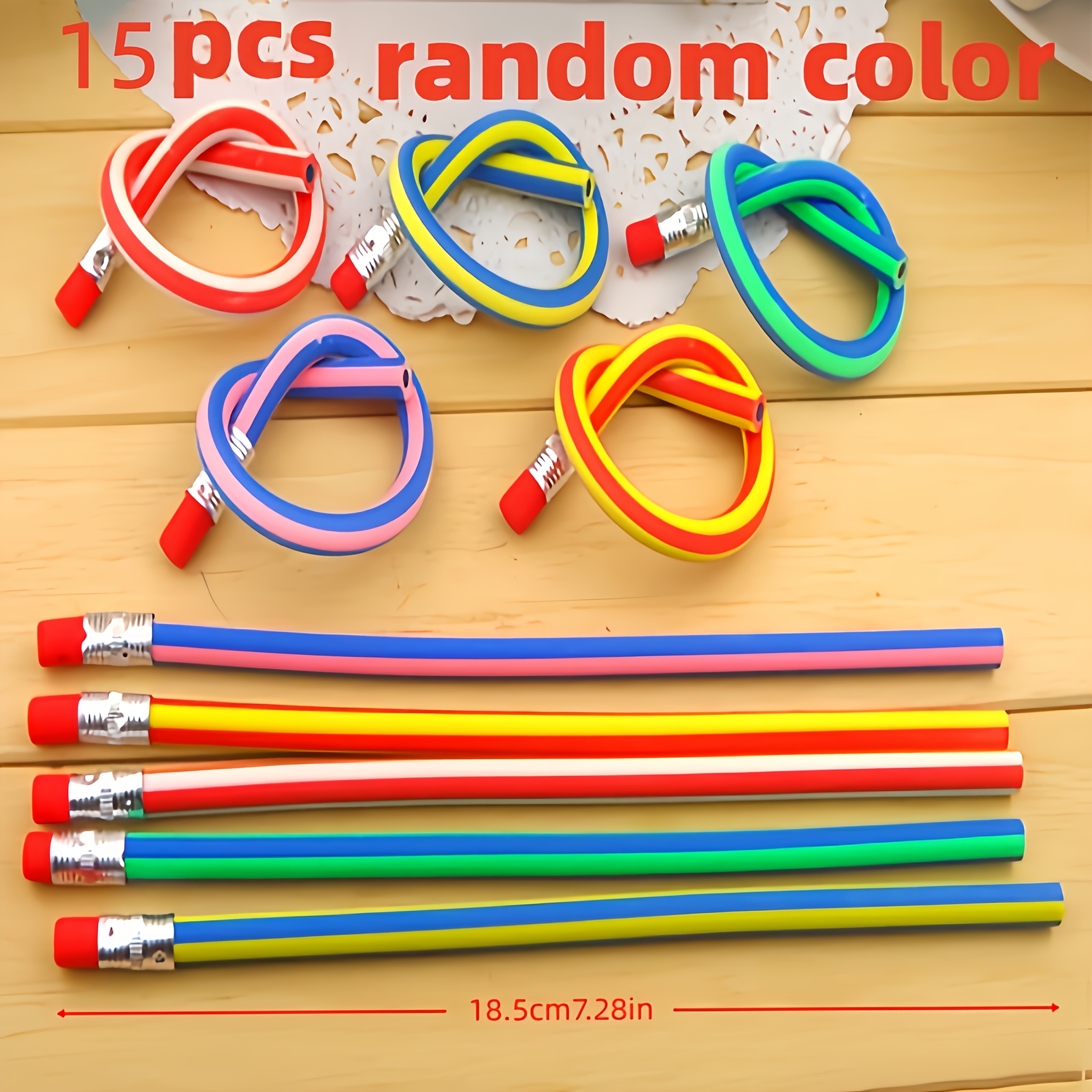 15pcs Foldable Pencils With Eraser, Premium Pencil Grips Compact Essentials For Study, Office & Sketching Plastic Writing Pencils, Random Color & Random Style