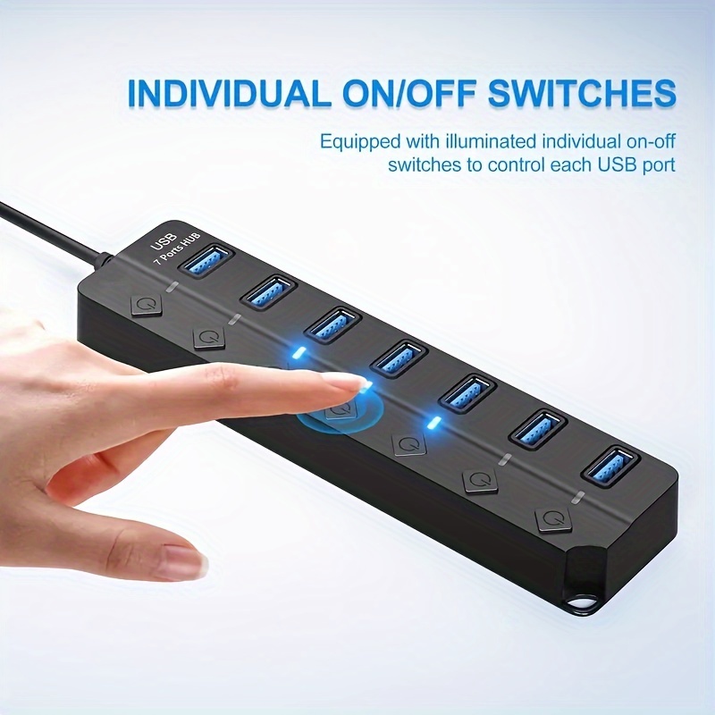 ultimate 1 Unit of a USB Hub with 7 PortsOr 4 Ports, Featuring a Power On/Off Switch, Suitable for Pcs And Laptops 11 ultimate 1 Unit of a USB Hub with 7 PortsOr 4 Ports, Featuring a Power On/Off Switch, Suitable for Pcs And Laptops - Image 11