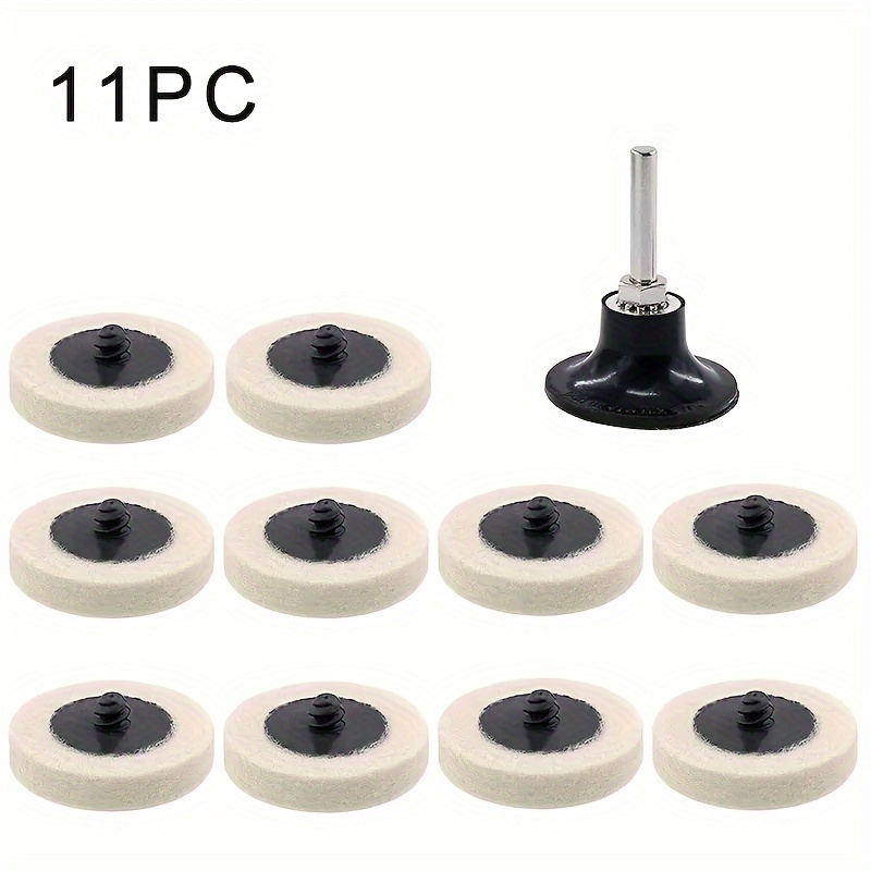 E-shop 11 Stück/17 Stück/32 Stück/Set 2-Zoll Komprimierte Stoff QC Scheiben Polier- Polierpads mit 1/4" Schaft - Ideal für Reinigungs-, Polier-
