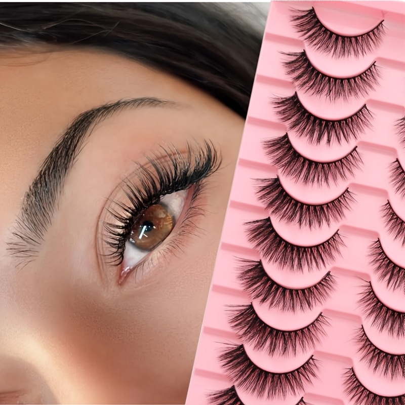 10 pairs 3d fluffy false eyelashes thick volume   mink lashes dramatic look eyelashes for daily party makeup reusable soft lashes Product details 2
