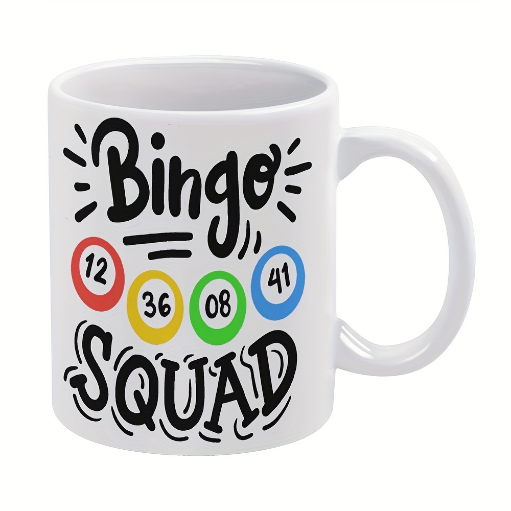 

Bingo-themed 11oz Ceramic Mug - Insulated, Reusable Coffee Cup For Camping, Picnics & Travel