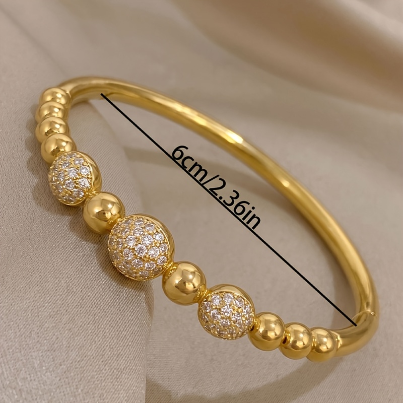 2pcs Golden-Tone Stainless Steel Bangle Set, Twisted Flow Design