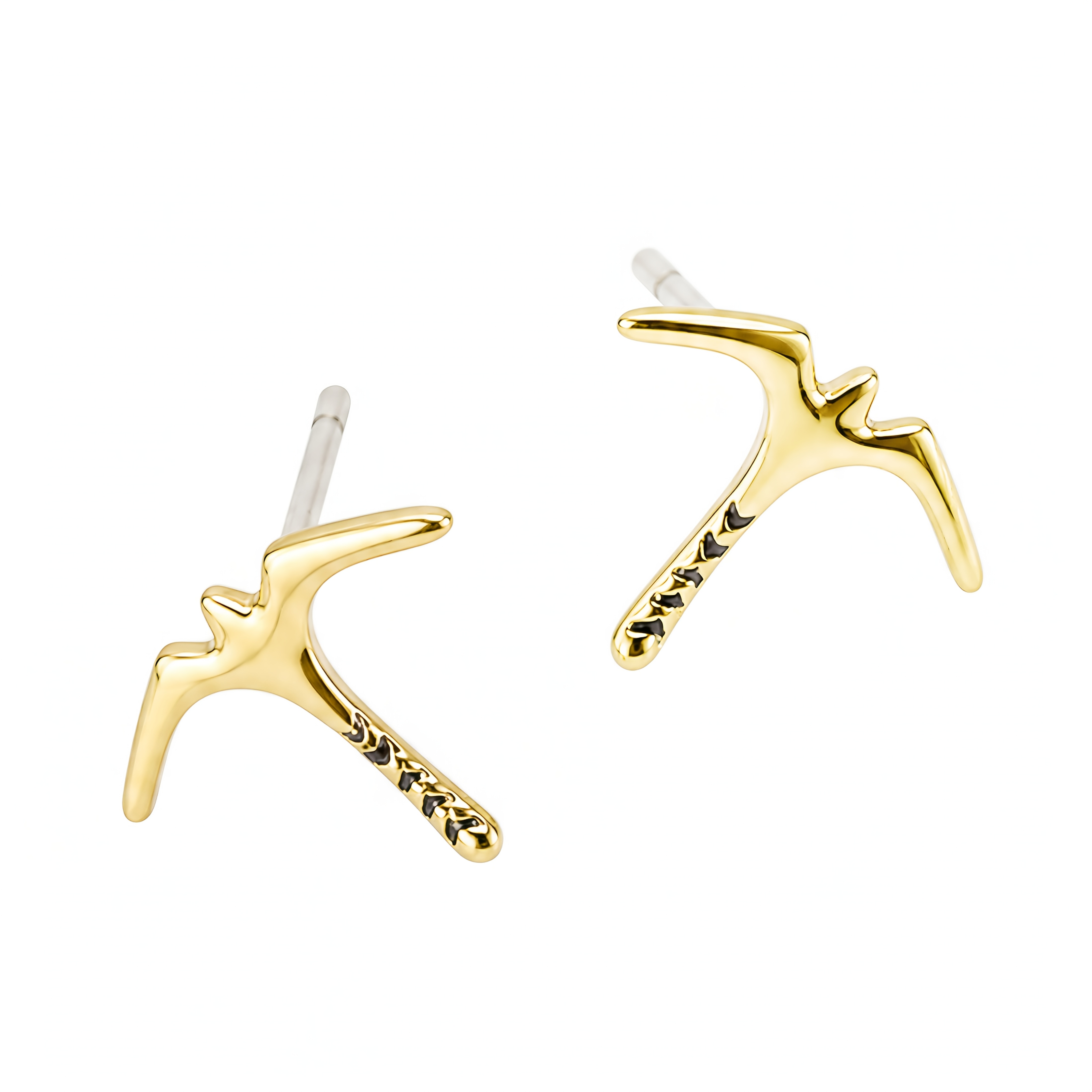 TEMU A Pair Of Elegant Plated Copper Hawaiian-style Minimalist Everyday Bird Earrings, Suitable For Daily Wear, Beach , And Vacations. A Great Gift