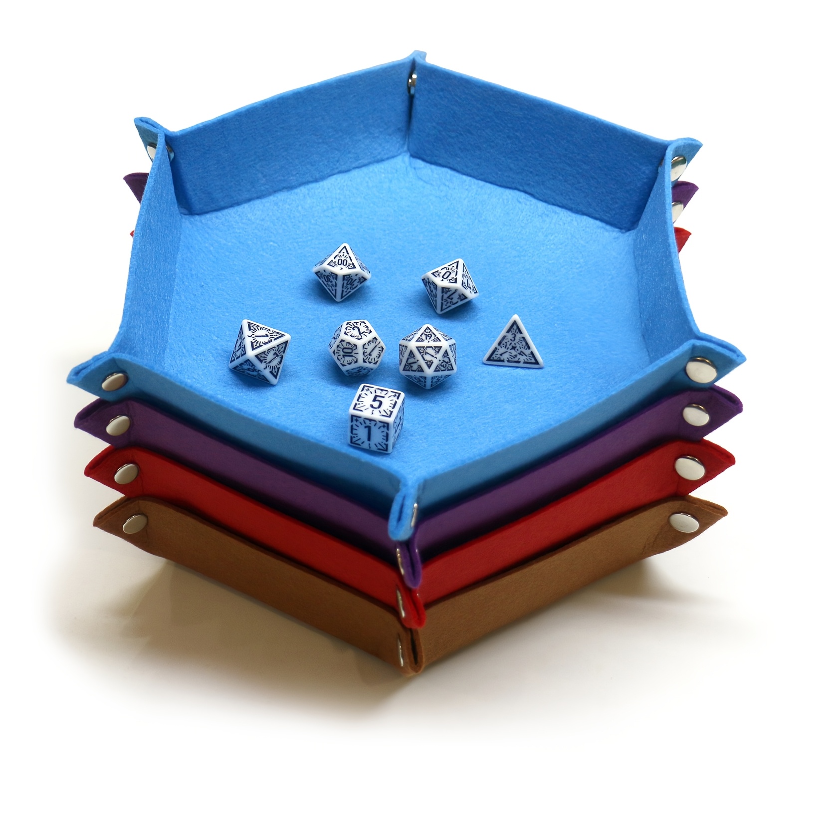 

Foldable Hexagon Dice With Felt Rolling Holder For Rpg And Table Games - 1pc