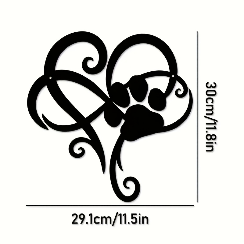 Paw Print Metal Wall Art - Perfect Memorial For Dogs, Cats & Pet Moms - Indoor/outdoor Home Decor