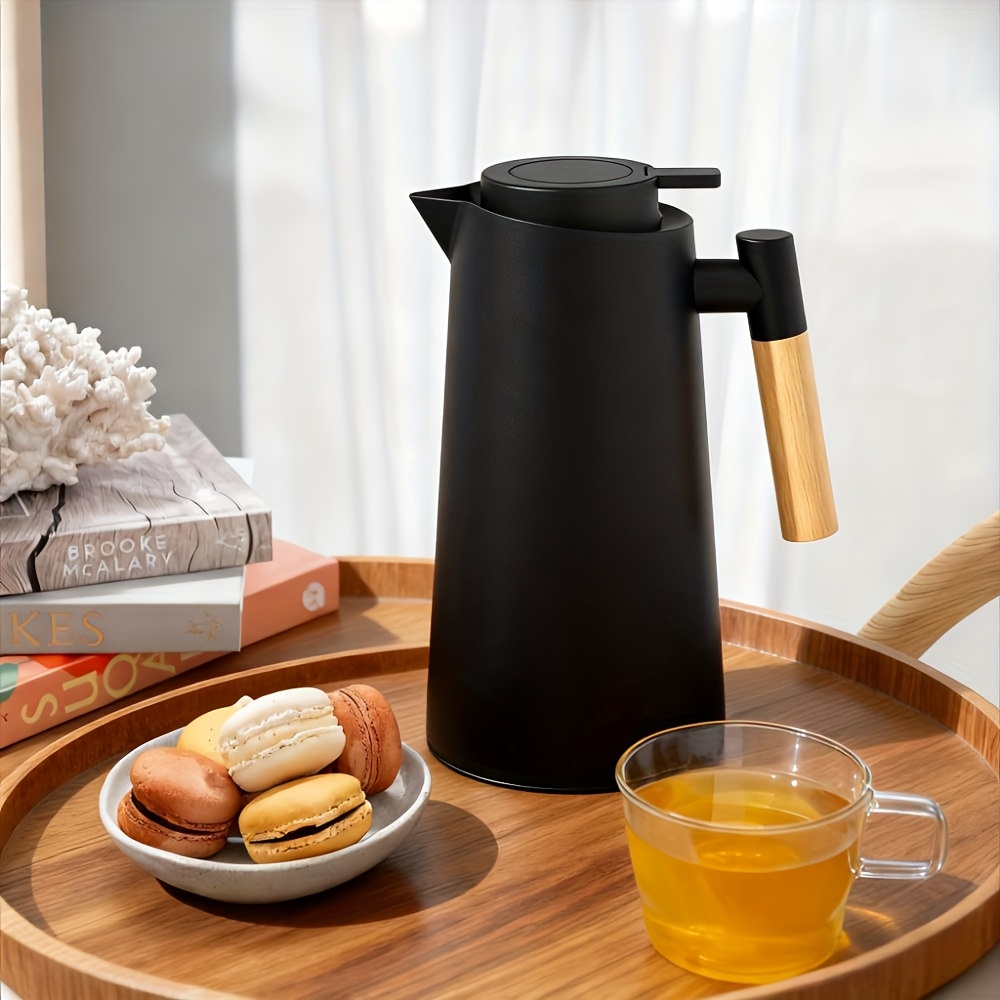 1000ml/34oz Insulated Coffee Pot, 3 Colors , Plastic Exterior Glass Water Bottle Suitable For Hot Or Cold Drinks, Double-walled Vacuum Coffee Pot Water Bottle, Insulated And Cold