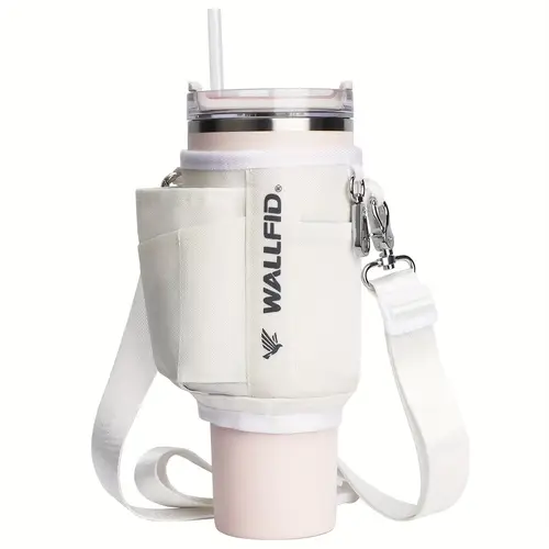 1pc neoprene water bottle carrier for 40oz tumbler with handle storage adjustable shoulder strap compatible cup holder for