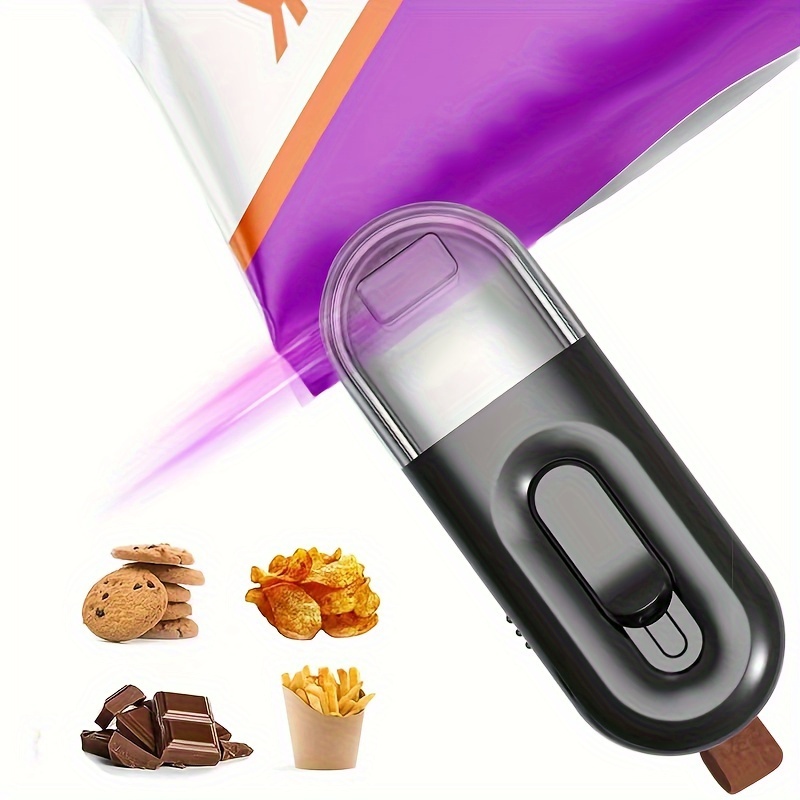 

Portable Mini Vacuum Sealer & Cutter – Extend Food Freshness, Dual-function, Battery-operated, Easy-to-use, Travel-ready (black)