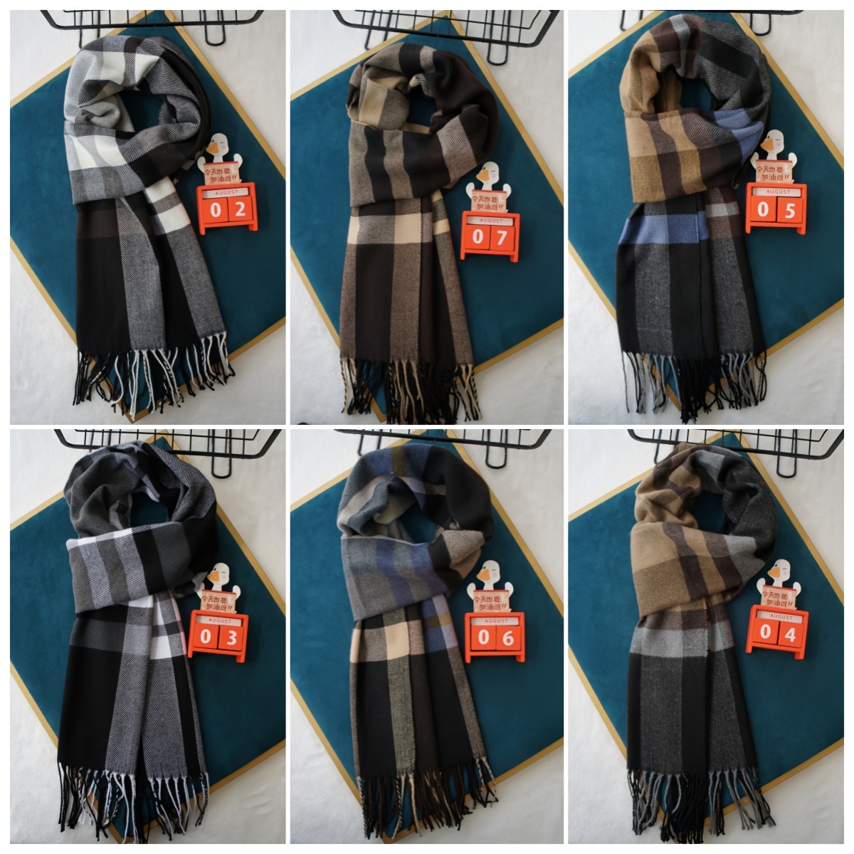 

Vintage Scarf - Polyester 100% Woven Warm Scarf With Tassels, Hand Washable, Unisex Fashion Accessory