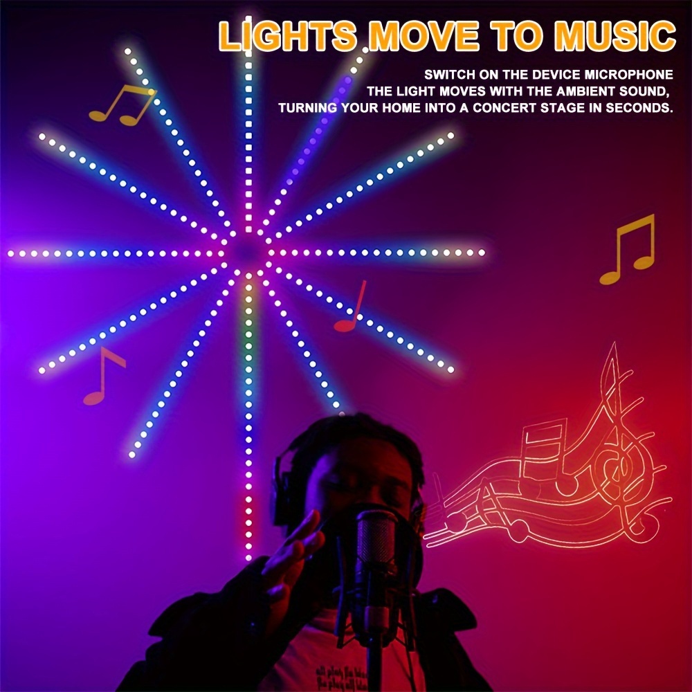 1pc remote control led strip lights fantasy colorful fireworks led lights with music synchronization decorating bedroom room stage wedding Product details 2