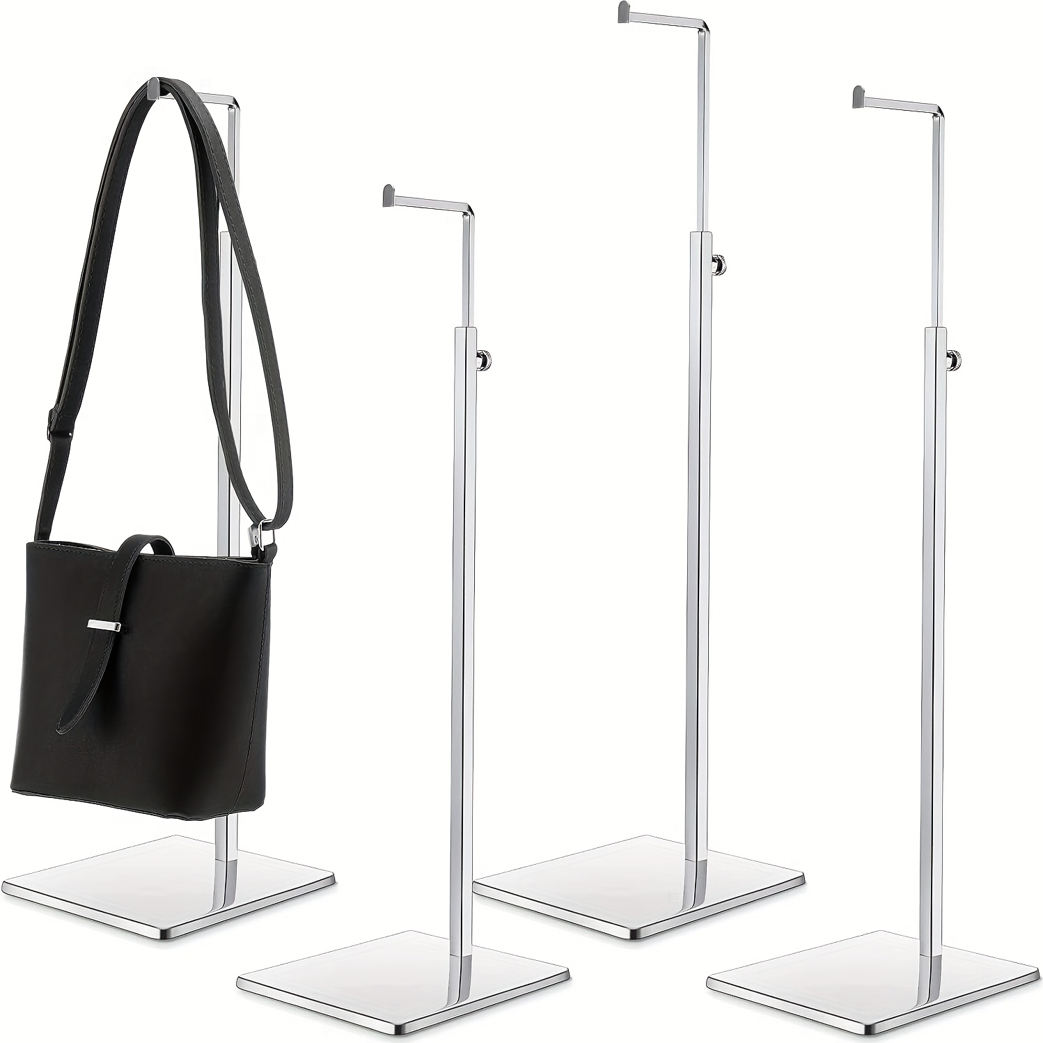 Adjustable Metal Handbag Display Stand - Tabletop Purse Holder With Single Hook