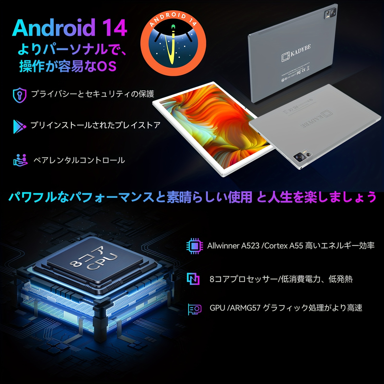 Androi 10インチ 8GB+64GB 1TB拡張可能 2 in 1 Android 12タブレット オ - Temu Japan