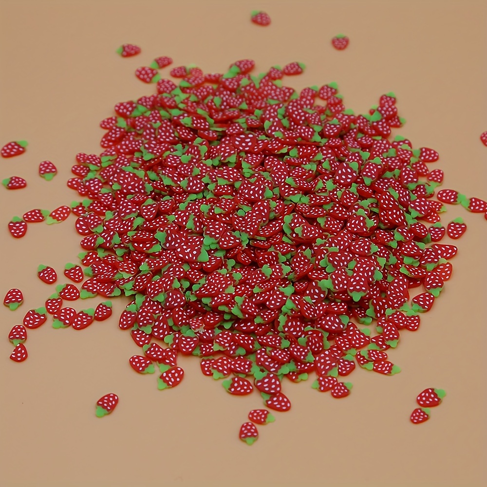 

1000 Pieces 20g Strawberries 3d Slices Perfect Sticking To Slime Diy Crafts Fruit Soft Clay Charms And Nail Art Decorations