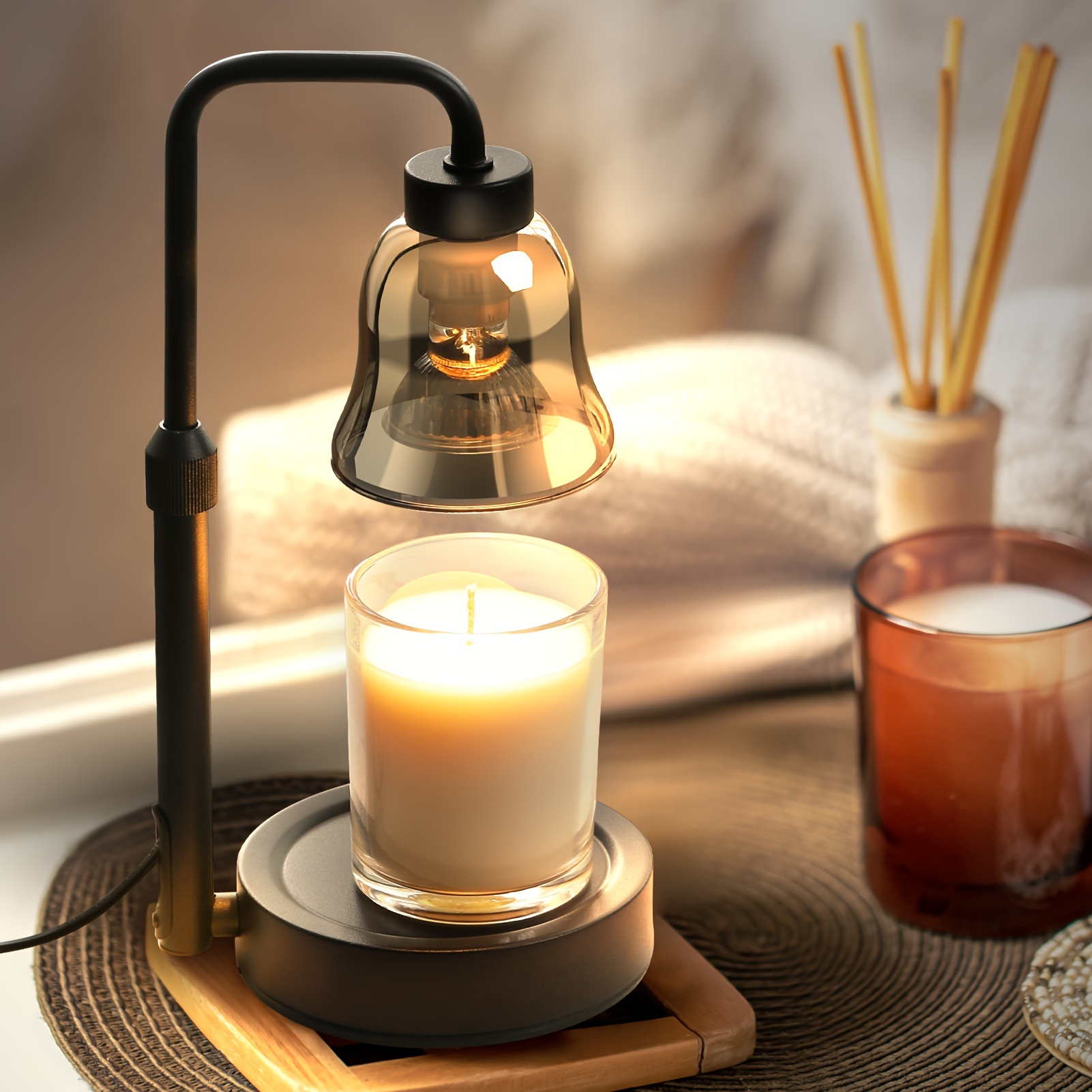 

With Timer Adjustable Candle Warmer Light For Bedroom Home Decor - Dimmable Wax Melts Warmer For Jar Candles