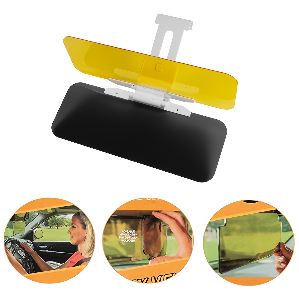 

1pc Universal Sunshade Visor With Adjustable Extension, Day And Night Glare Reduction, Comfortable , Plastic Material, Fits Most Vehicles - 5.31in*12.59in