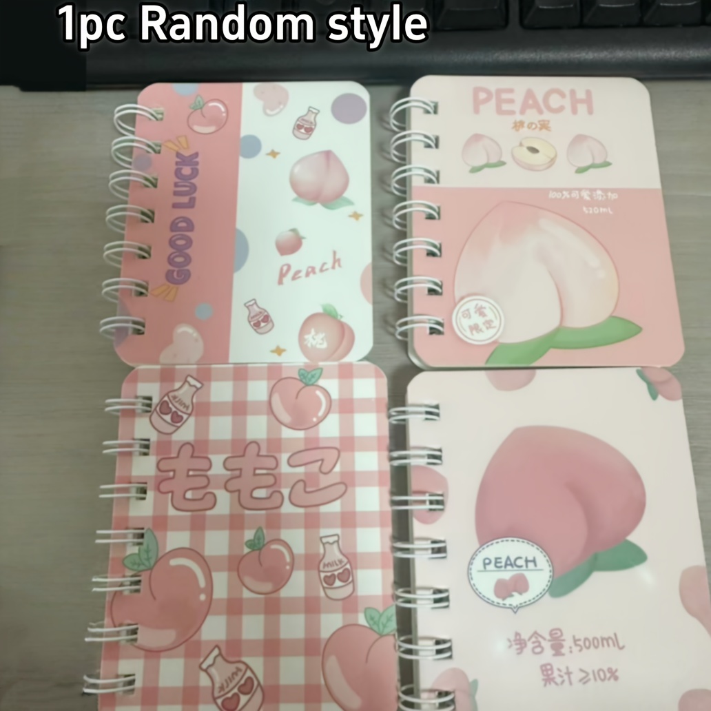 1pc 80 Sheets A7 Spiral Notebook With Horizontal Lined Pages For Cute Note Taking (4 Random Designs, 1pc) Back To School