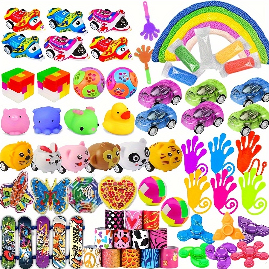 68 piezas de recuerdos de fiesta para niños, caja del tesoro Pop Fidget  juguetes para aula, premios para el aula de niños, relleno de bolsas de