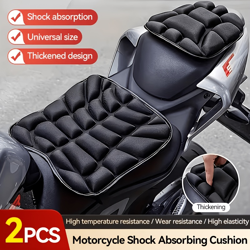 TEMU 2 stuks motorfiets zitkussens en kleine maten 3D zithoes, ademend UV-bestendig EVA-materiaal, universeel voor motorfiets en mountainbike, ideaal