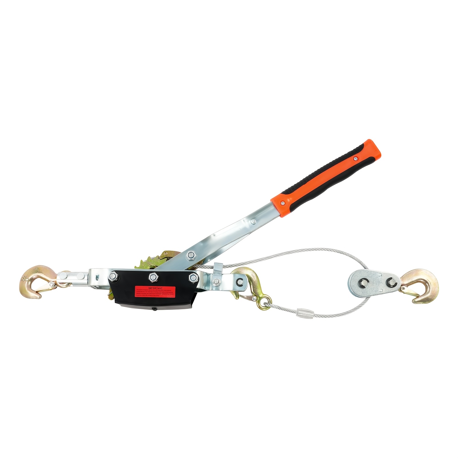 Image of Hand Lever Cable Hoist, Metal Rope Pulley, Hand Winch, Hand Rope Winch, A3 Steel Material, 4t Loading Capacity, With 3 Hooks, Manual Hand Winch, 7.55ft Long, For Lifting And Towing