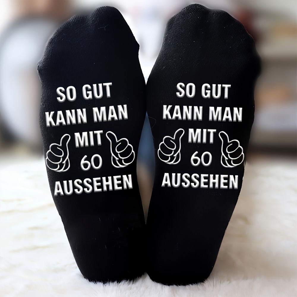 Image of A Pair Of Socks In German, Please To Germany. Christmas Gifts For Men And Women Aged 60. Gifts For , Dad And Mom At 60. Fun Birthday Gifts For The 60th Birthday