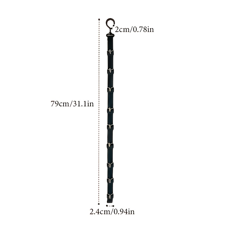 TEMU 1pc Hat Storage Hook, With 9pcs Hooks, Adjustable Up And Down, Suitable For Door Back Entrance, Dormitory, Closet, Space Saving, Baseball Rack,