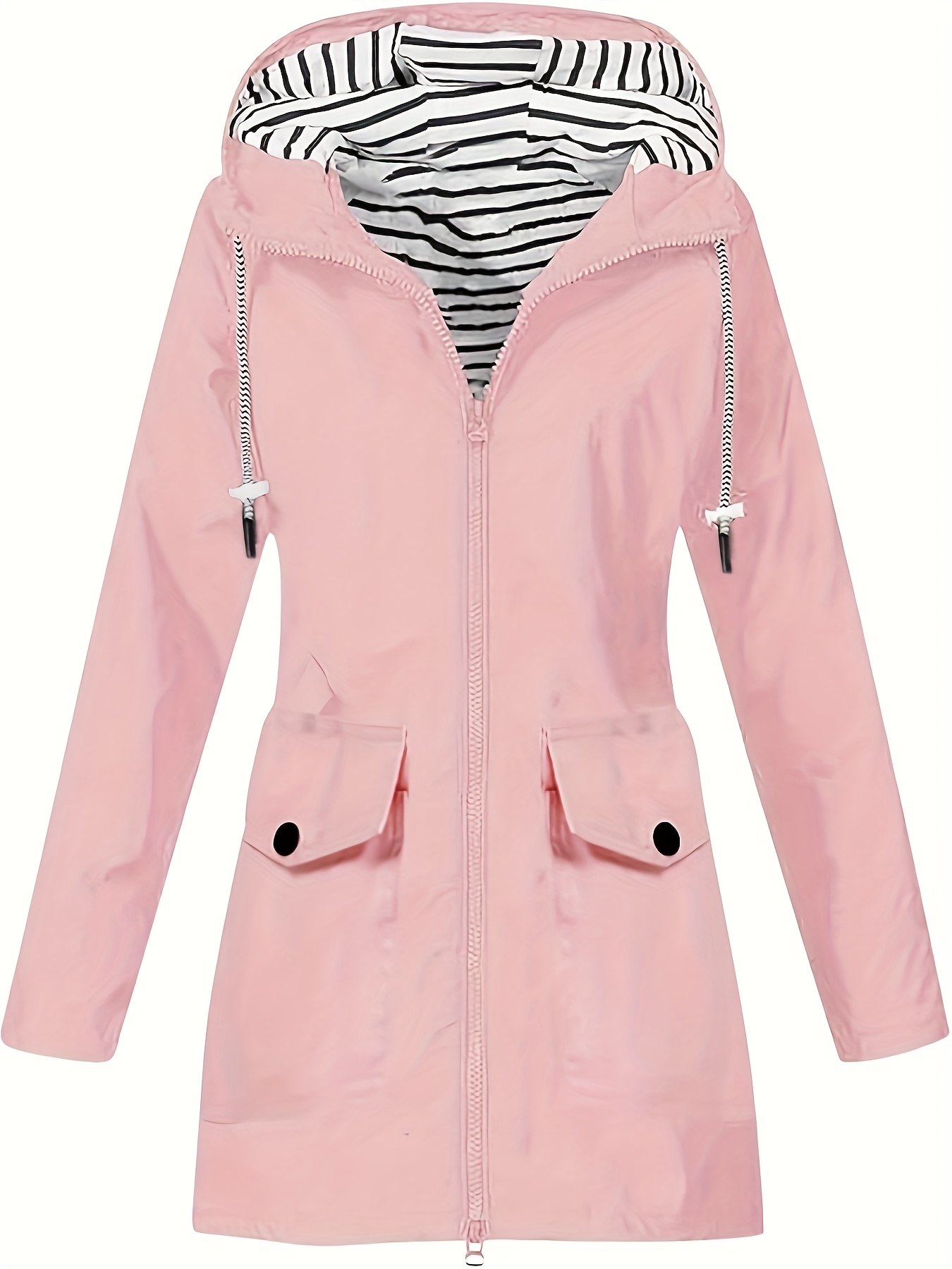 womens jacket hooded lightweight outdoor long hooded windbreaker